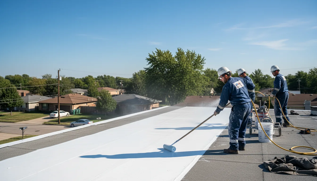 Commercial roof coating in Ina, IL near me